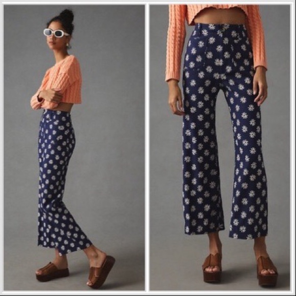 Maeve The Colette Floral Wide-Leg Pants EUC 34